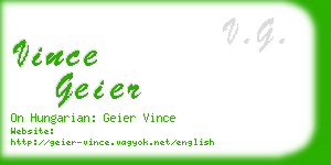 vince geier business card